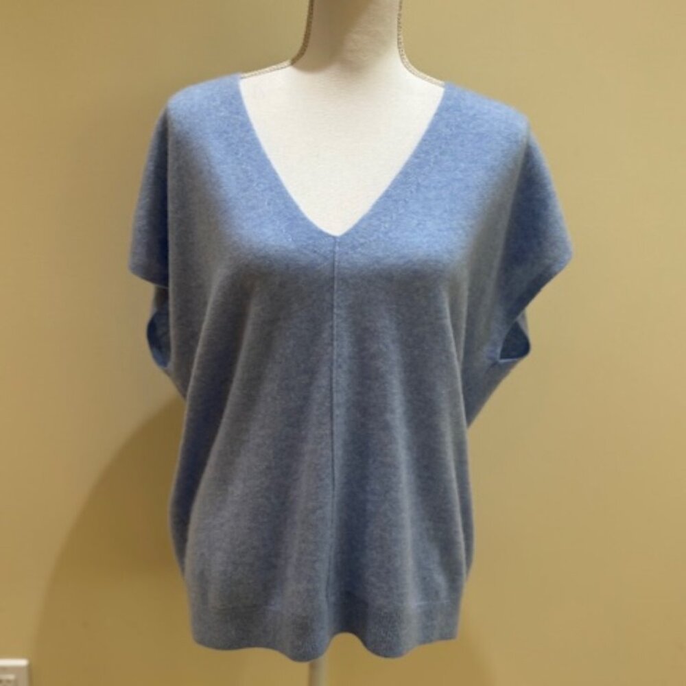 Tahari Light Blue Cashmere Top Size L